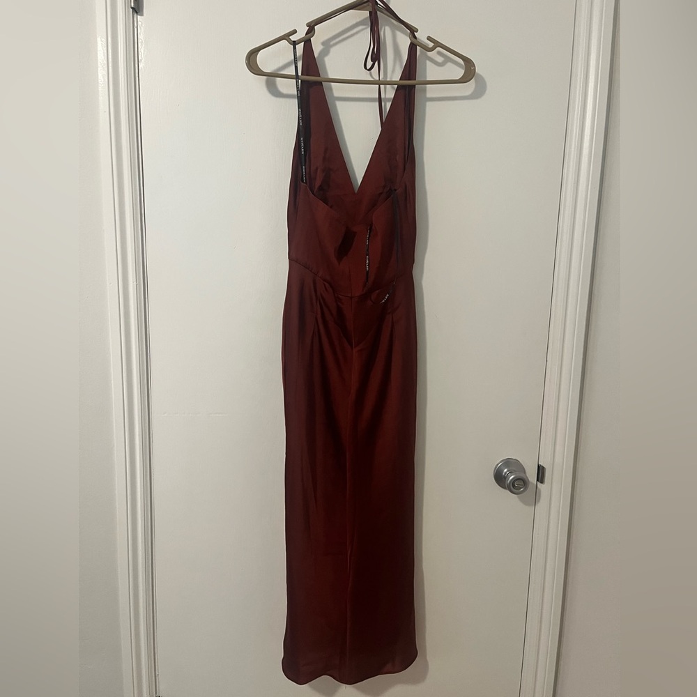 Shona Joy Deep Red Backless Dress